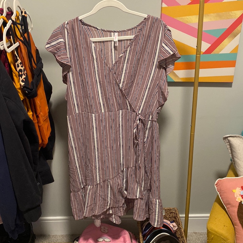 Purple wrap dress